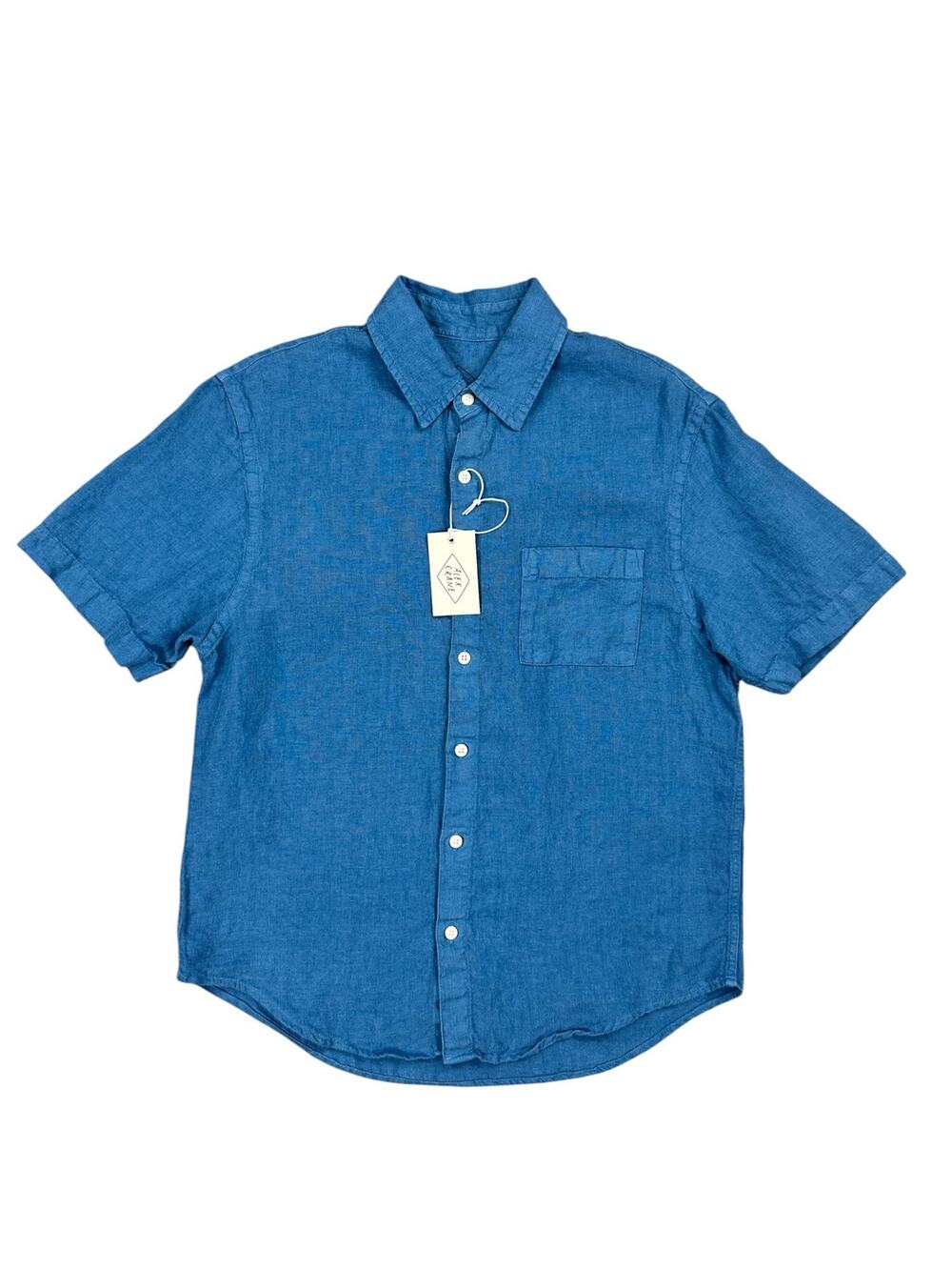 Alex Crane Ola Line Short Sleeve Shirt Blue NWT — Size Medium